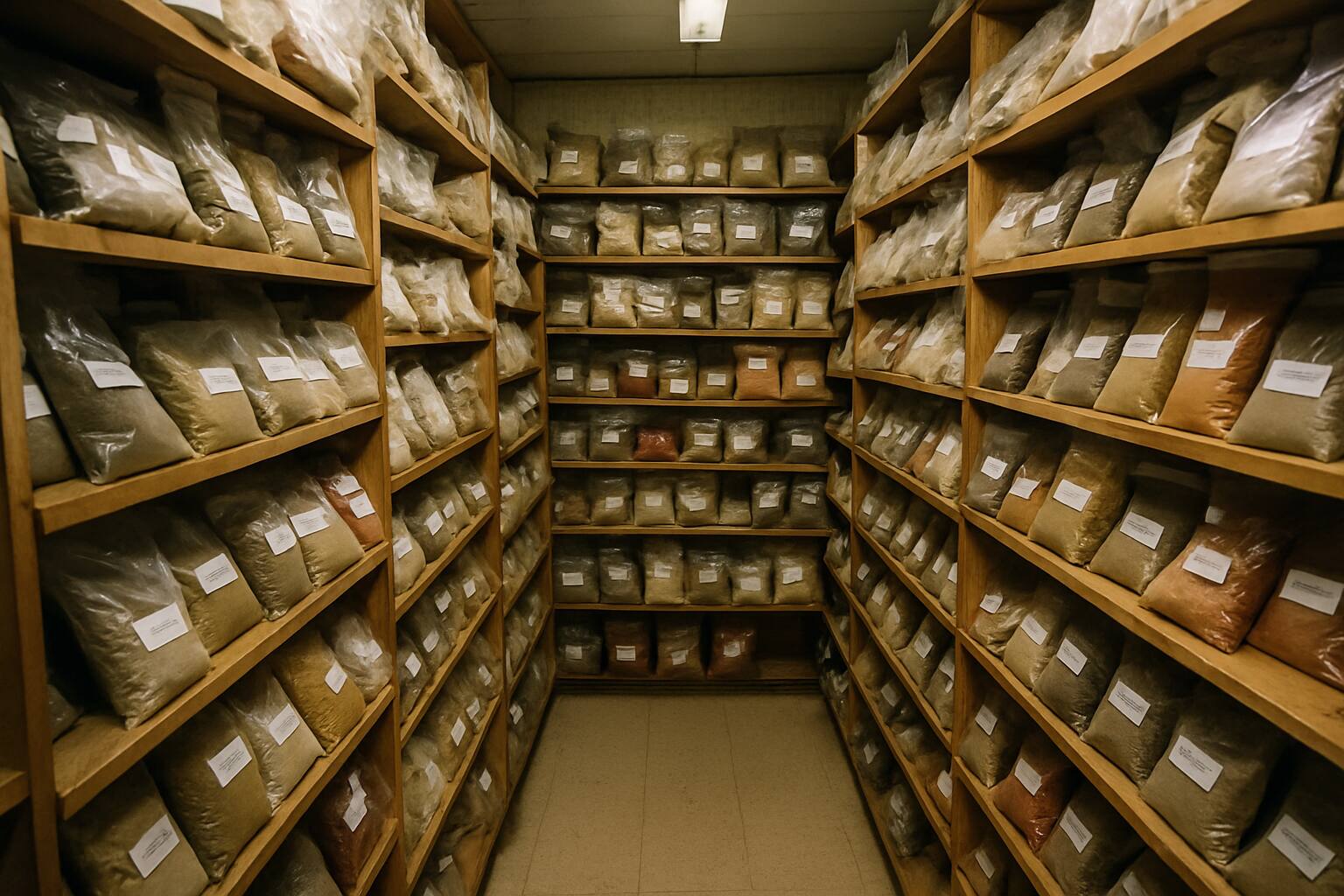 The packed single aisle of the House of Spice